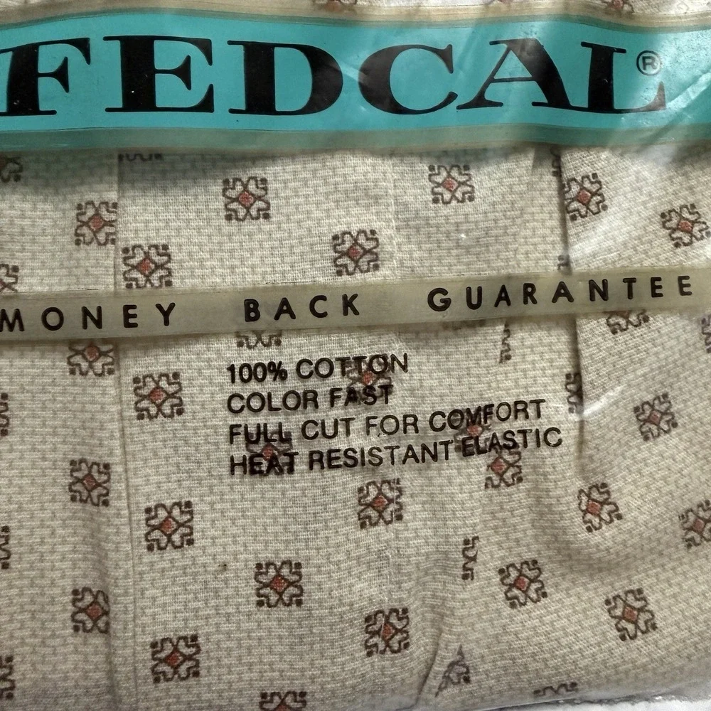 1970s Fedco Fedcal Boxer Shorts Cotton Men's Underwear Vintage Size 32 NOS New
